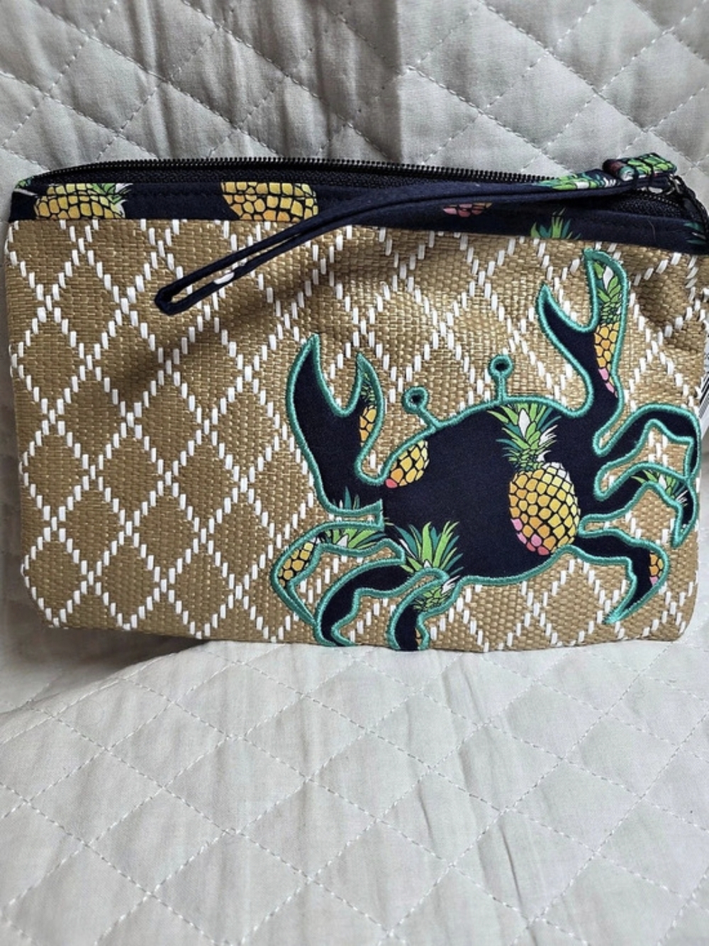 Vera Bradley Beach Wristlet - Toucan Party Brown & Blue NWT